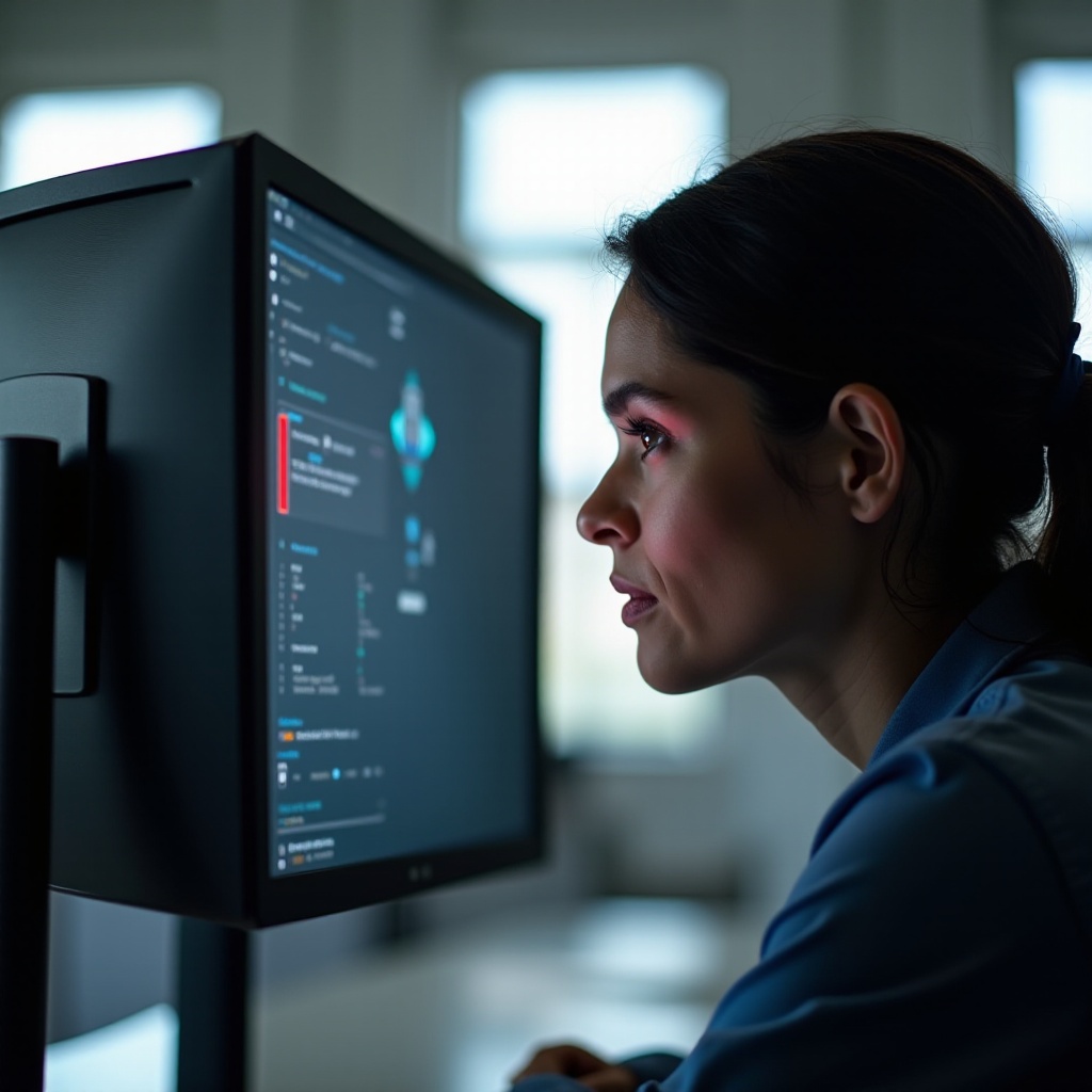 linea nel monitor
