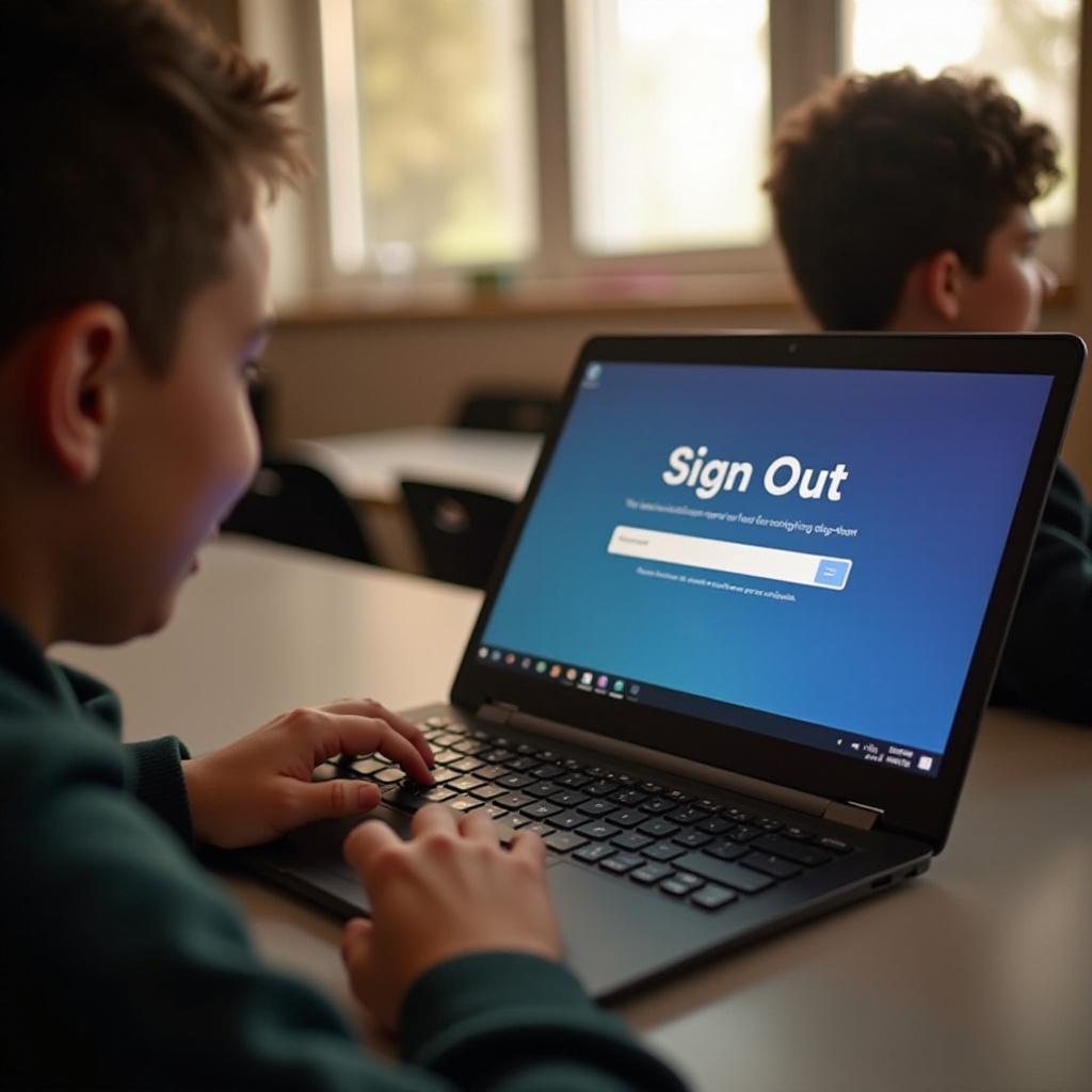 wie man ein Schul-Chromebook abmeldet